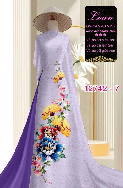 Vải áo dài gấm in hoa 3D