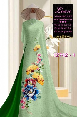 Vải áo dài gấm in hoa 3D-DT 12742