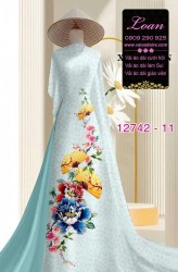 Vải áo dài gấm in hoa 3D