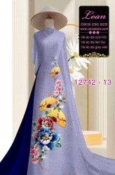 Vải áo dài gấm in hoa 3D