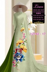 Vải áo dài gấm in hoa 3D