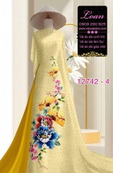 Vải áo dài gấm in hoa 3D