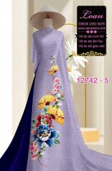 Vải áo dài gấm in hoa 3D