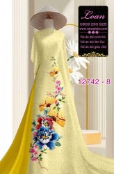 Vải áo dài gấm in hoa 3D