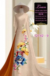 Vải áo dài gấm in hoa 3D