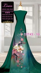 Vải áo dài hoa đào tết