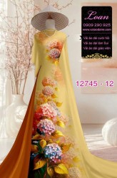 Vải áo dài in hoa cẩm tú cầu