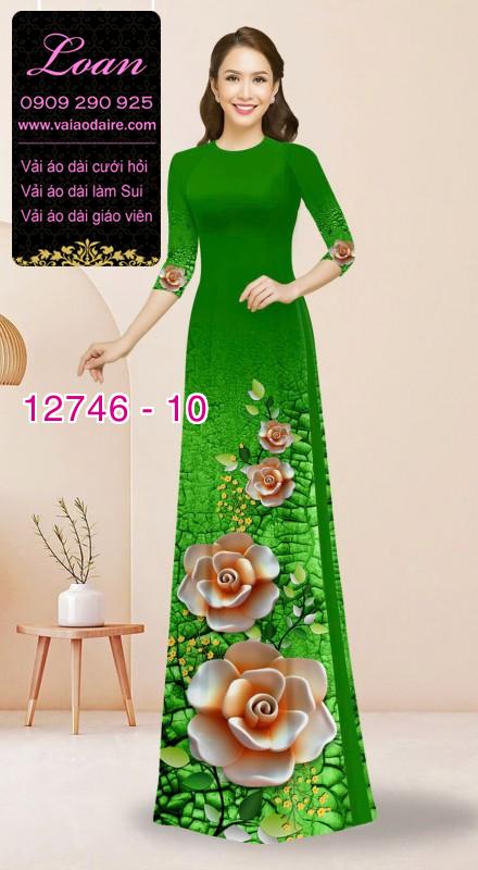 Vải áo dài in hoa 3D