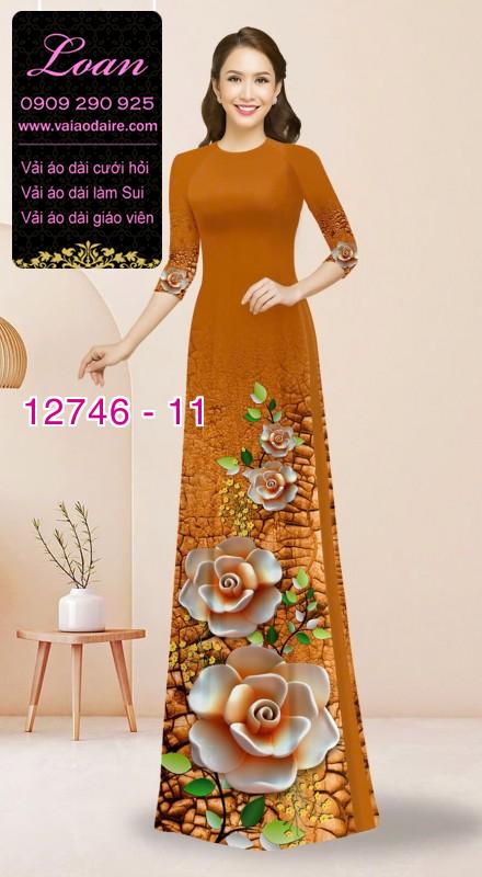 Vải áo dài in hoa 3D