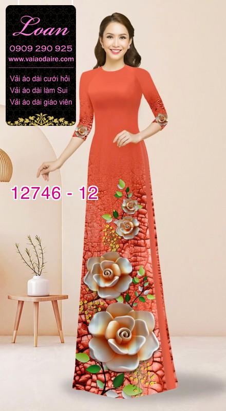 Vải áo dài in hoa 3D