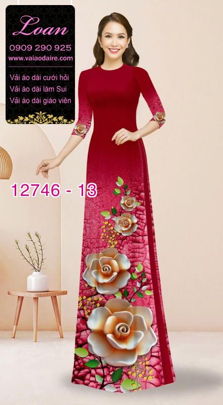 Vải áo dài in hoa 3D