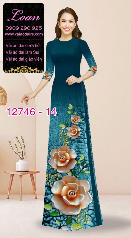 Vải áo dài in hoa 3D