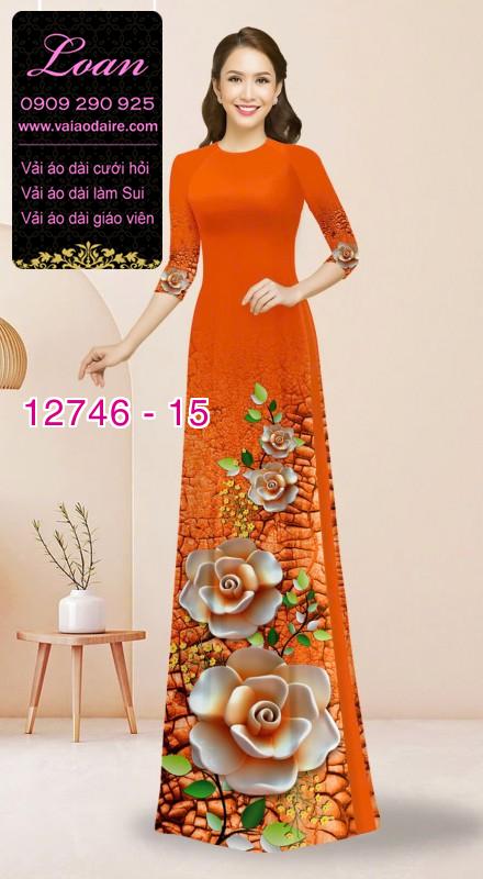 Vải áo dài in hoa 3D