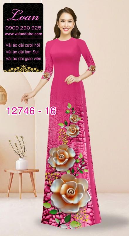 Vải áo dài in hoa 3D