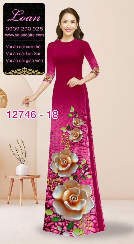 Vải áo dài in hoa 3D