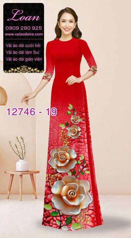 Vải áo dài in hoa 3D