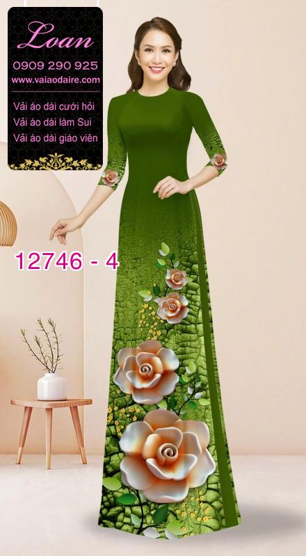 Vải áo dài in hoa 3D