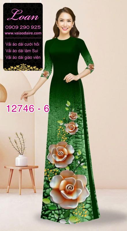 Vải áo dài in hoa 3D