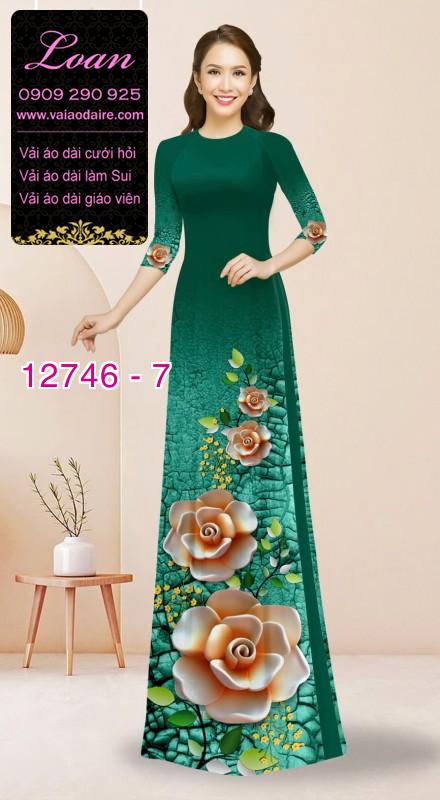 Vải áo dài in hoa 3D