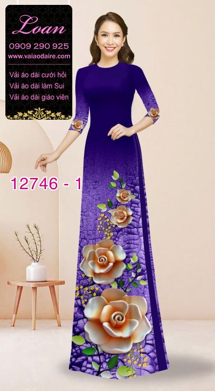 Vải áo dài in hoa 3D