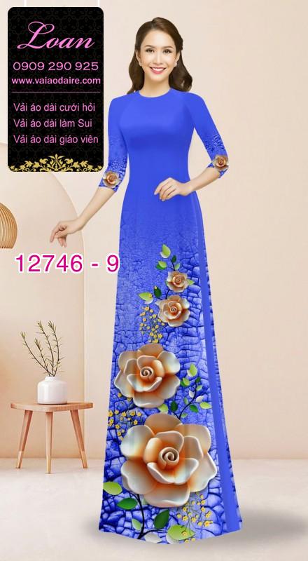 Vải áo dài in hoa 3D