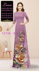 Vải áo dài in hoa 3D