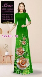 Vải áo dài in hoa 3D