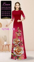 Vải áo dài in hoa 3D