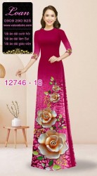 Vải áo dài in hoa 3D