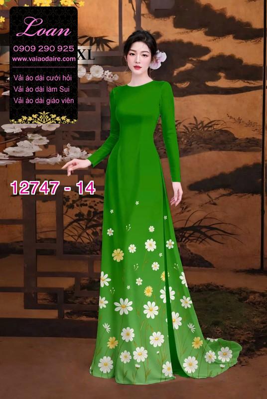 Vải áo dài in hoa cúc họa mi