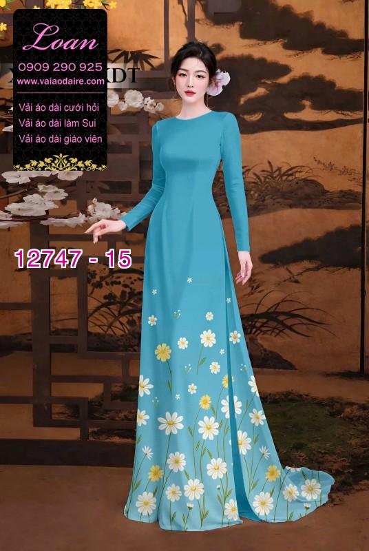 Vải áo dài in hoa cúc họa mi