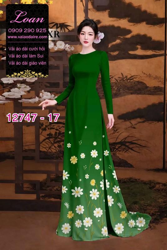 Vải áo dài in hoa cúc họa mi