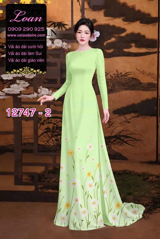 Vải áo dài in hoa cúc họa mi