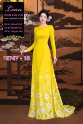 Vải áo dài in hoa cúc họa mi