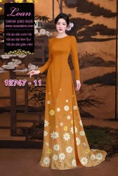 Vải áo dài in hoa cúc họa mi