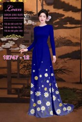 Vải áo dài in hoa cúc họa mi