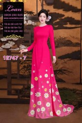 Vải áo dài in hoa cúc họa mi