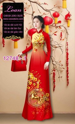 Vải áo dài tết-DT 12748