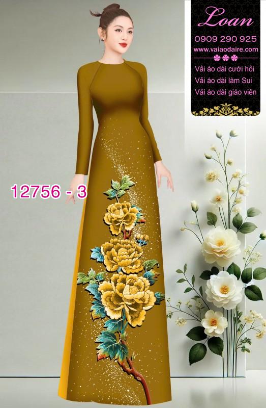 Vải áo dài hoa in 3D