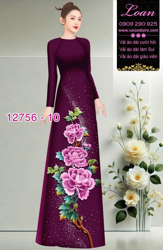 Vải áo dài hoa in 3D