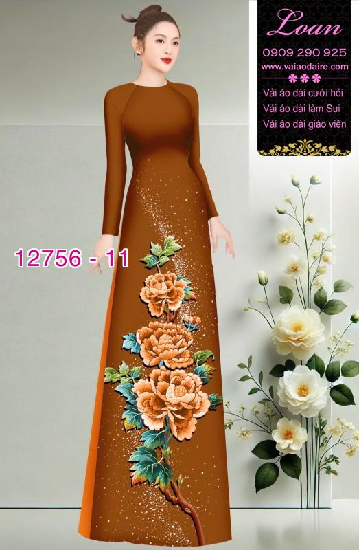 Vải áo dài hoa in 3D