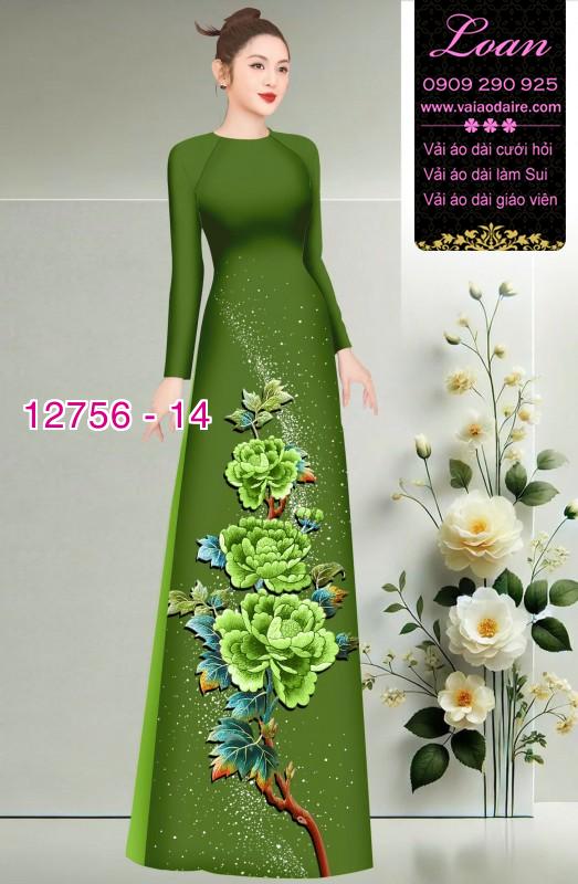 Vải áo dài hoa in 3D