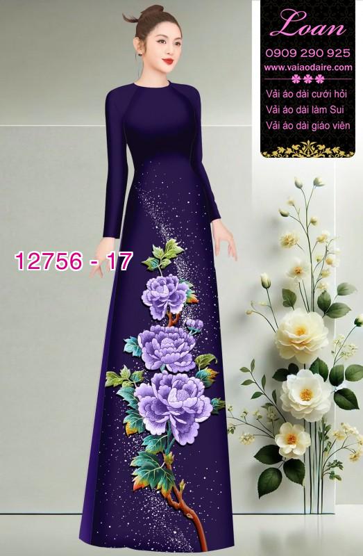 Vải áo dài hoa in 3D