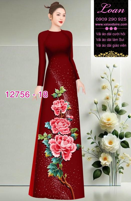 Vải áo dài hoa in 3D