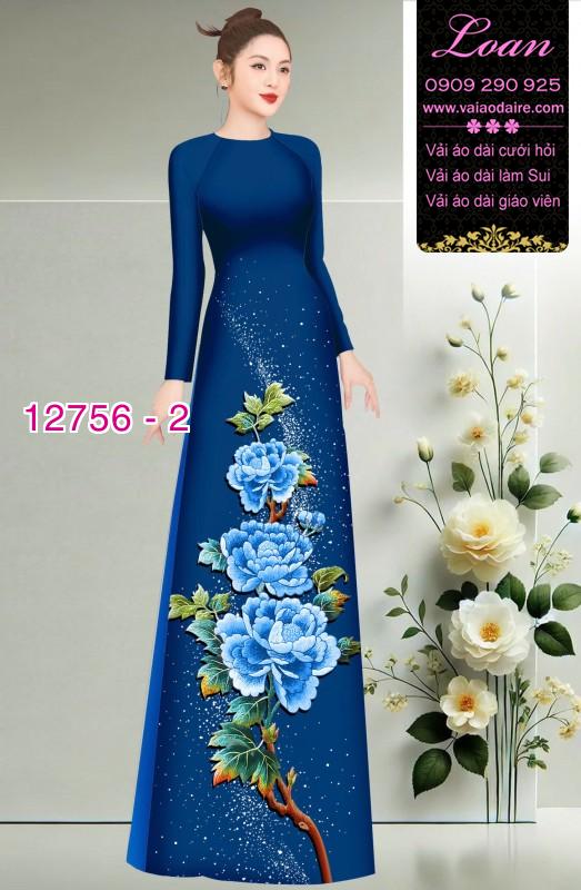 Vải áo dài hoa in 3D