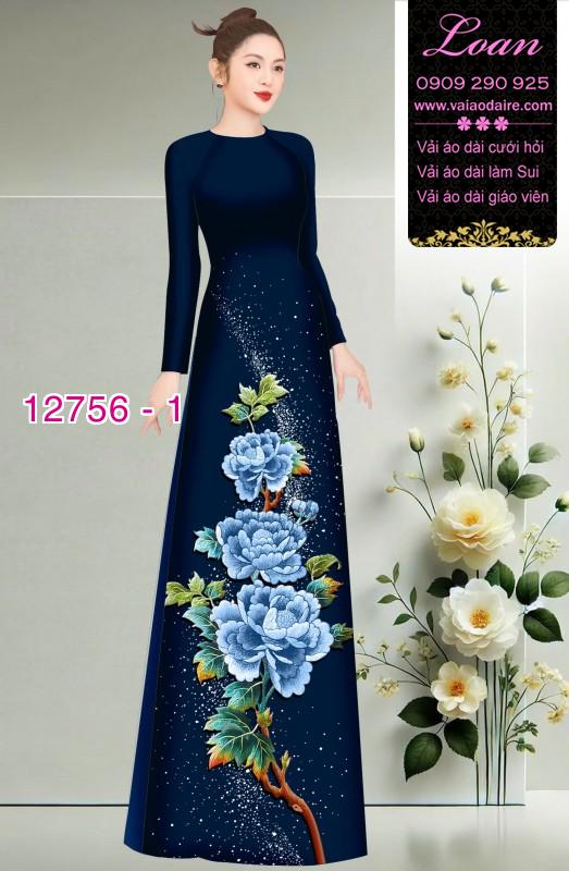 Vải áo dài hoa in 3D