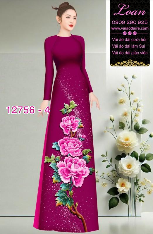 Vải áo dài hoa in 3D