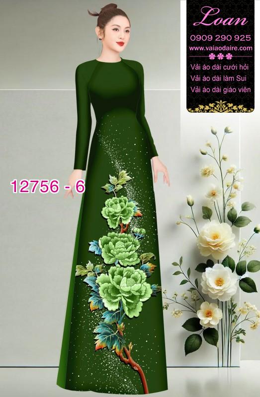 Vải áo dài hoa in 3D