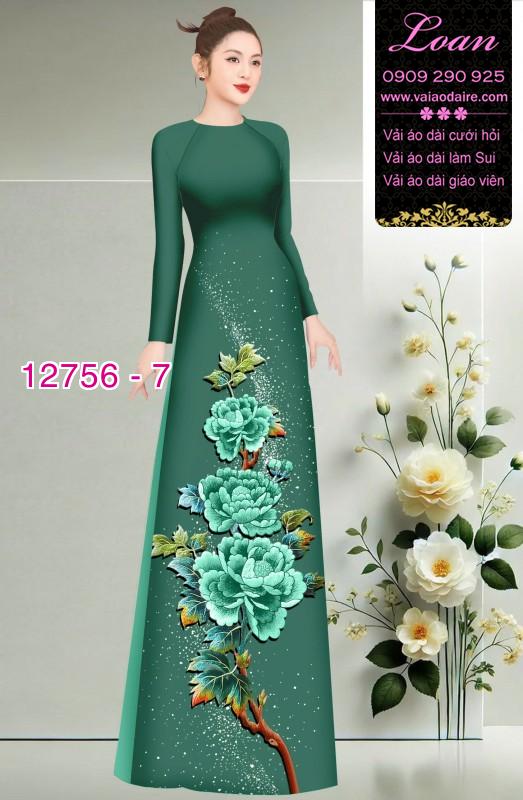 Vải áo dài hoa in 3D