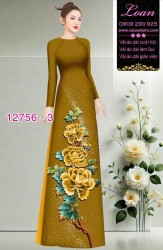 Vải áo dài hoa in 3D